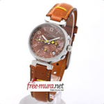 루이비통  땅부르 크로노그래프 브라운 가죽 쿼츠 여성용