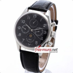 아이떠블유씨 포르투기즈 크르노그래프 문 페이즈 SWISS ETA7760 기계식수동 블랙