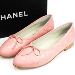 샤넬 램스킨 클래식 발레리나 슈즈 퀄팅 핑크