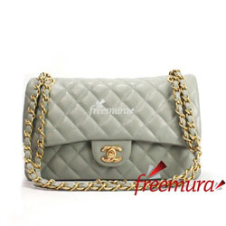 샤넬 크루져라인 빈티지 램스킨 클래식 그레이 미듐