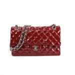 샤넬 페이던트 클래식 미듐 다크레드 은장