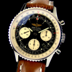 네비타이머 크로노메터 엘로우 글도 레더