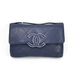 샤넬 2012ss 램스킨 핸들백 블루