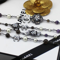 샤넬 크리스탈 목걸이 블랙