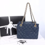 샤넬 그랜드샤핑 네이비/금장