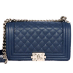 샤넬 캐비어 보이백 네이비