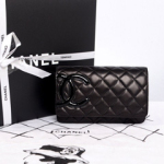 샤넬 램스킨 WOC cc로고 블랙/은장