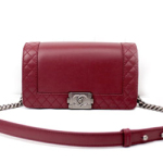 샤넬 보이백 램스킨 미듐 퀄팅 버건디