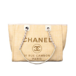 샤넬 캔버스 도빌백 옐로우 미듐