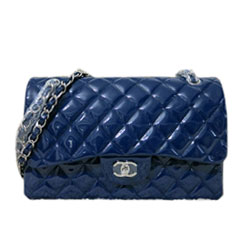 샤넬 클래식 페이던트 네이비/금장 라지