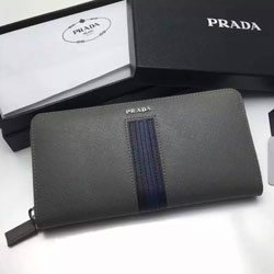 프라다 최고급버전 사피아노가죽 장지갑 그레이 2M1317