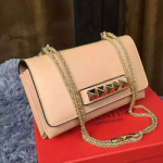 발렌티노 체인 크로스백 연핑크