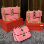 발렌티노 체인 크로스백 핑크