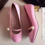 구찌 페이던트 진주 구두  핑크