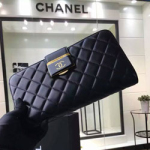 샤넬 램스킨 클러치 블랙 27cm