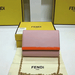 펜디 핑크 가죽 체인 미니 크로스 2305