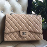 샤넬 클래식 램스킨 맥시 더블플랩