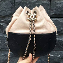 샤넬 램스킨 투톤 크로스백 베이지