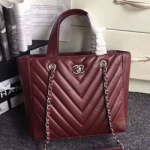 샤넬 램스킨 토트백