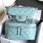 샤넬 시스루 가죽 백팩 22cm