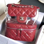 샤넬 시스루 가죽 백팩 22cm