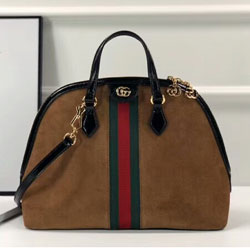 구찌 [오피디아] 스웨이드 미디엄 탑 핸들 백 524533