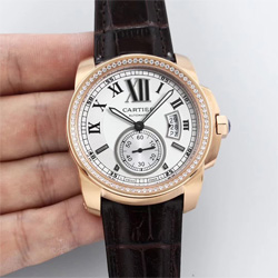 칼리브 드 까르띠에 다이아 42mm(화이트/브라운) Ca-254852