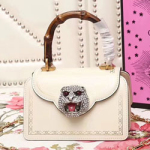 구찌 프린트 프레임 가죽 미니 탑 핸들 백 488667