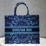 크리스찬디올 멀티컬러 자수 장식 패브릭 백 