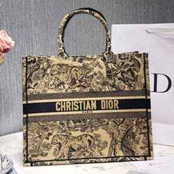 크리스찬디올 멀티컬러 자수 장식 패브릭 백