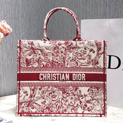 크리스찬디올 멀티컬러 자수 장식 패브릭 백