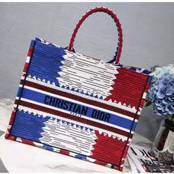 크리스찬디올 멀티컬러 자수 장식 패브릭 백