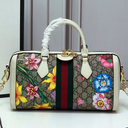 구찌 [오피디아] GG 플로라 미디엄 탑 핸들 백 524532