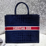 크리스찬디올 이중 자수 장식 패브릭 백 40cm