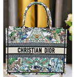 크리스찬디올 이중 자수 장식 패브릭 백 26cm/36cm