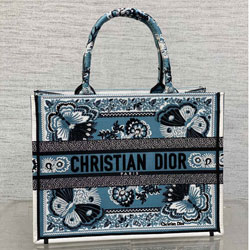 크리스찬디올 이중 자수 장식 패브릭 백 36cm