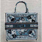 크리스찬디올 이중 자수 장식 패브릭 백 41cm